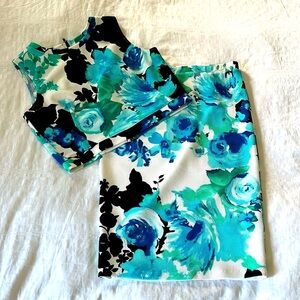 Design Lab Lord & Taylor Wmn’s Floral Set Pencil Skirt & Crop Top sz L Large